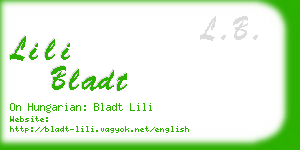 lili bladt business card